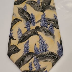 Tommy Bahama silk tie yellow cornflower floral